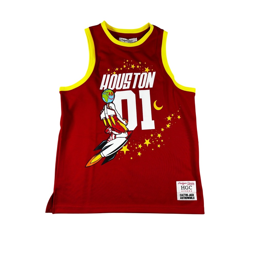 Headgear Classics Cactus Jack Astroworld Youth Basketball Jersey Red XL HGC095